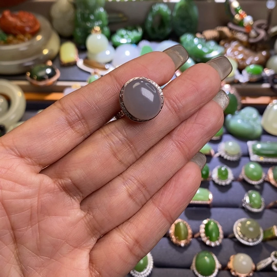 和田玉挂件银S925镶嵌李**大