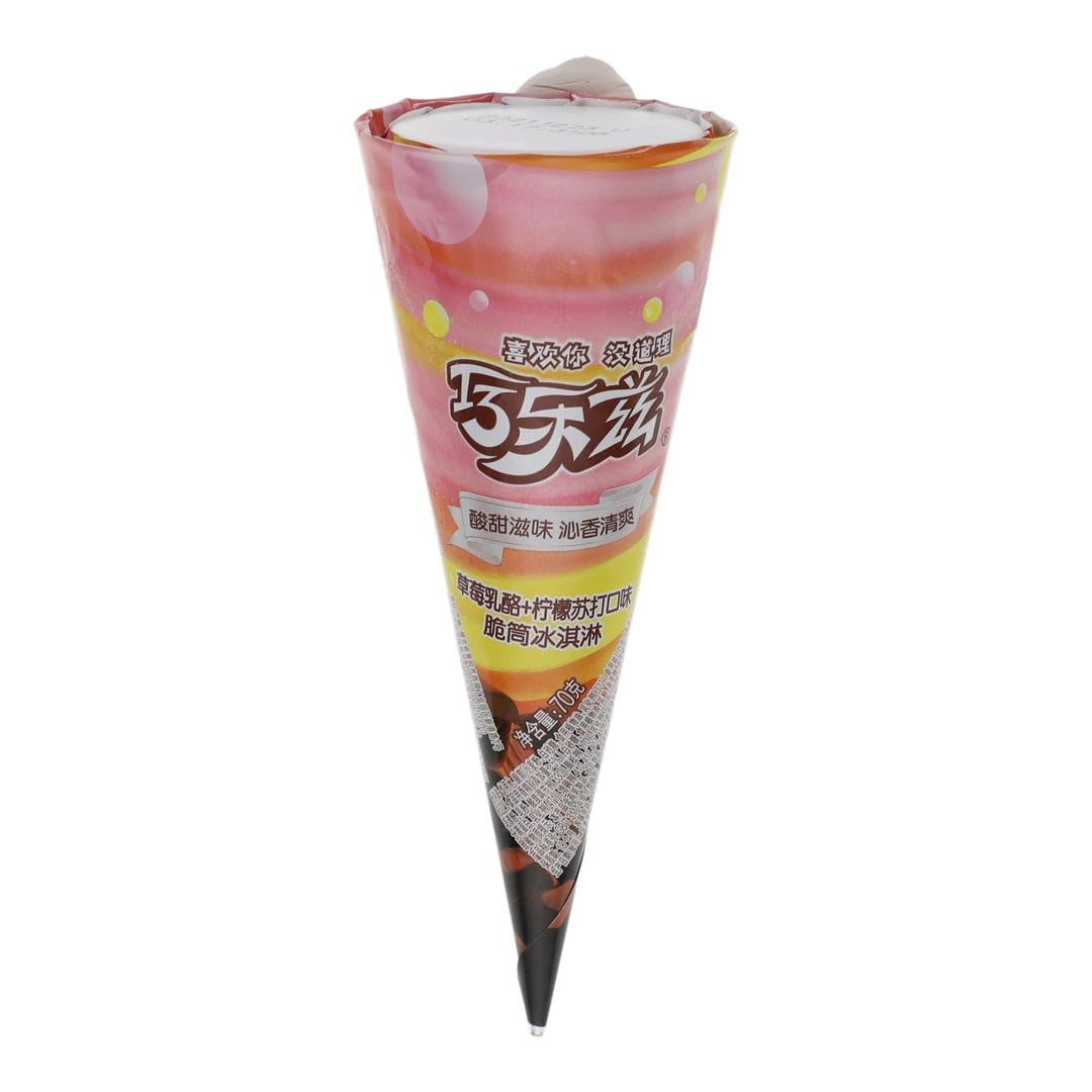 巧乐兹脆筒冰淇淋草莓乳酪柠檬苏打口味 70g