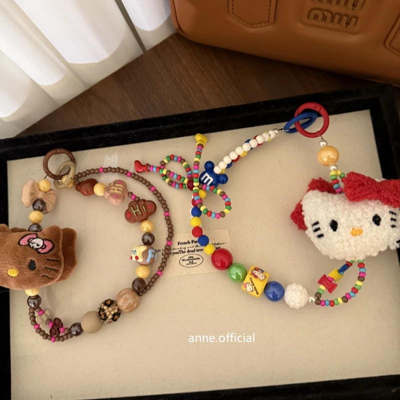 【G004】韩系可爱蝴蝶结猫咪串珠挂件