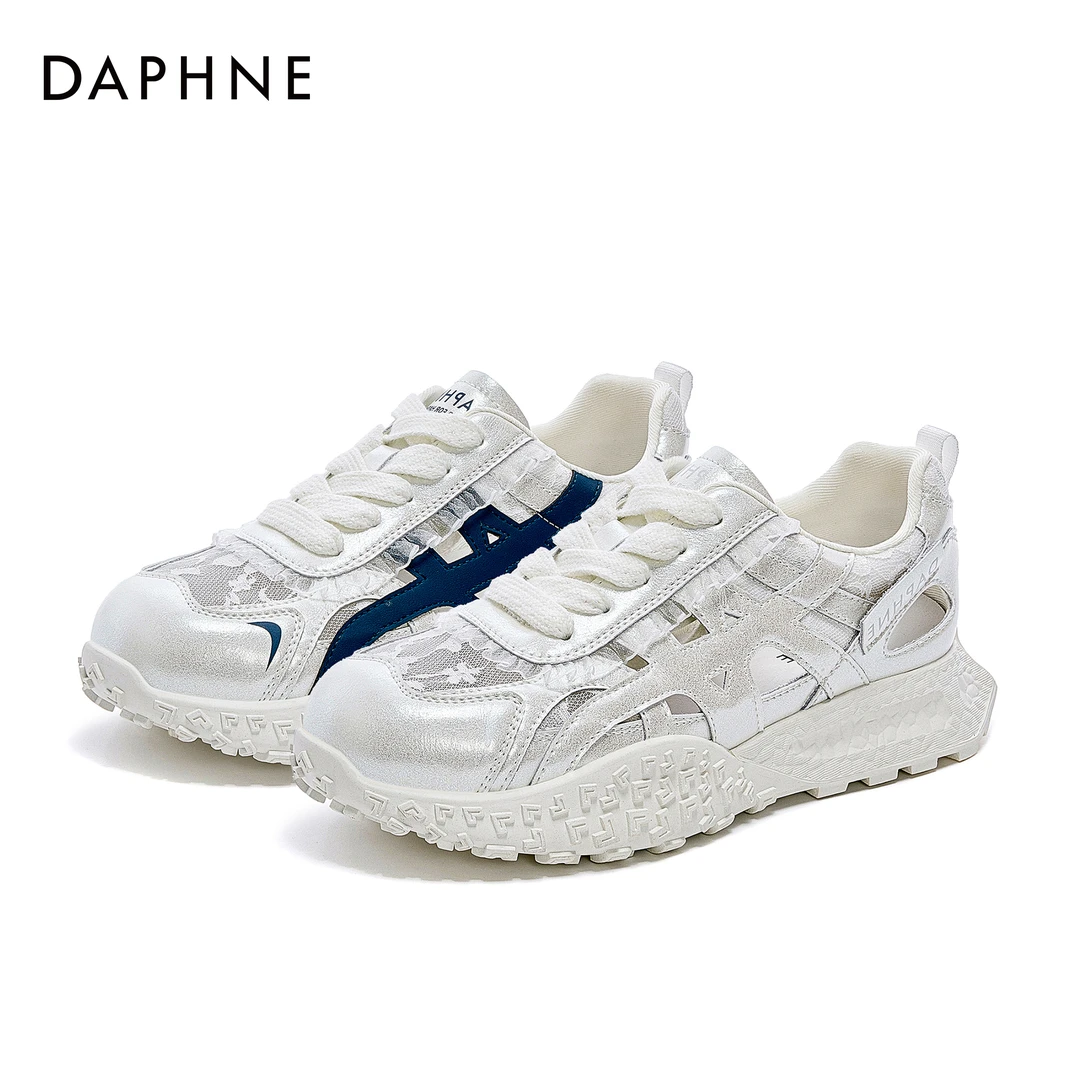 达芙妮韩版透气网鞋夏新款网面2025舒适阿甘鞋软底轻便休闲运动鞋