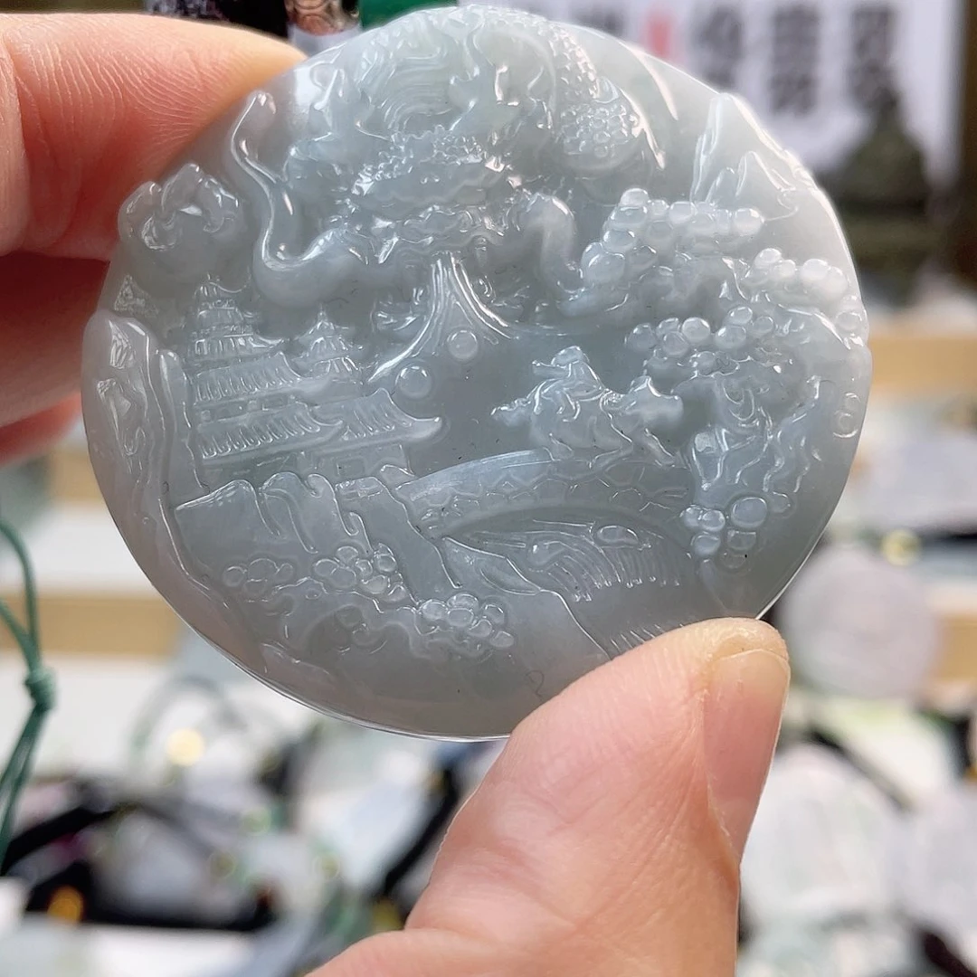 翡翠颈饰未镶嵌0409挂件