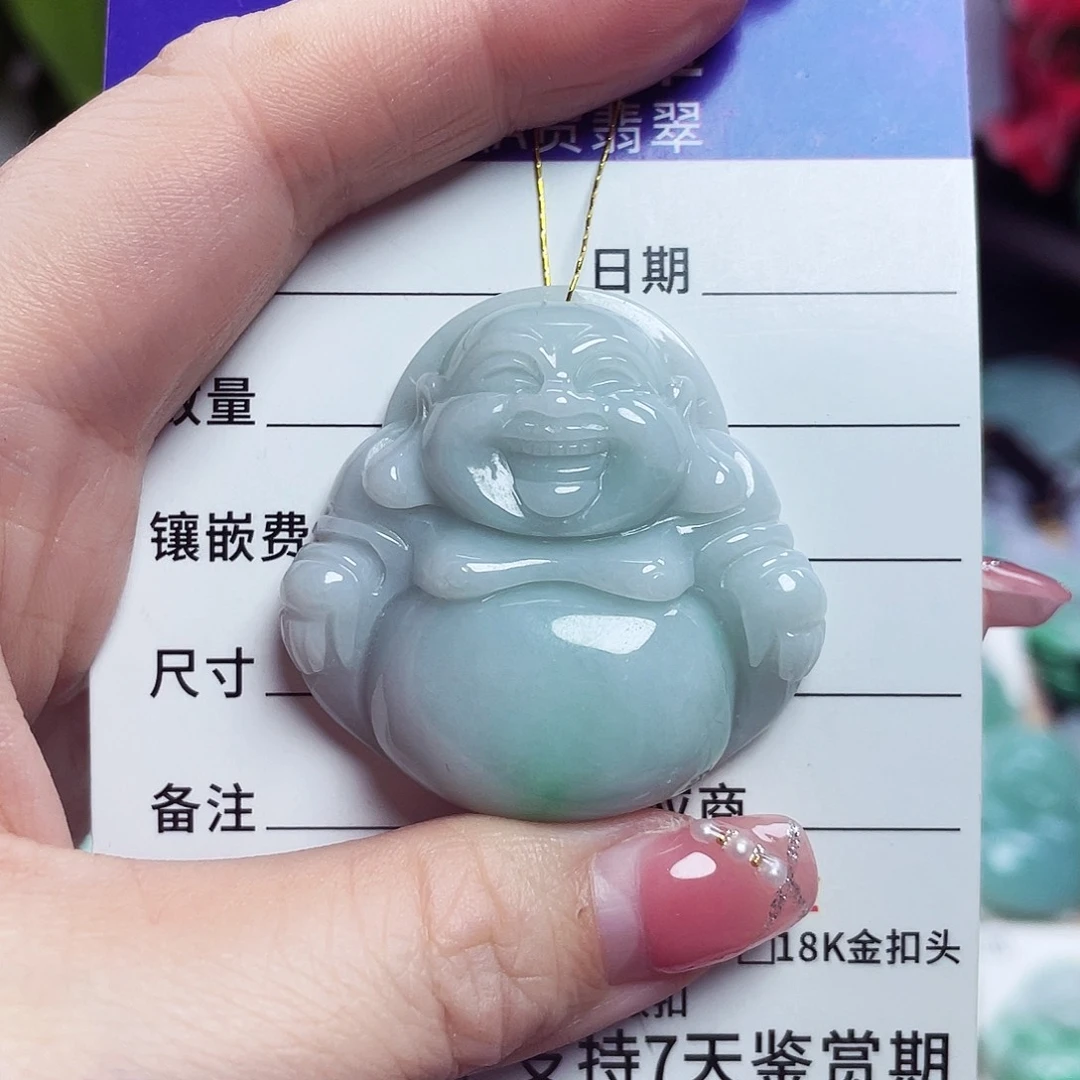 翡翠未镶嵌颈饰佛公16