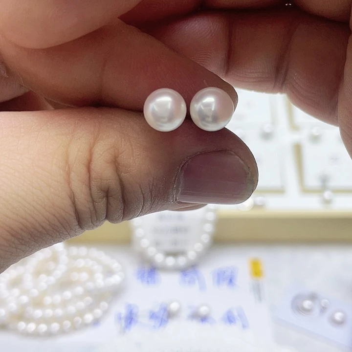 淡水珍珠耳饰银S925镶嵌?****夜