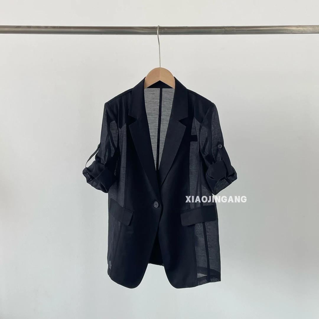 小金刚-【挪威星空】气质时尚设计师简约春夏宽松西服外套