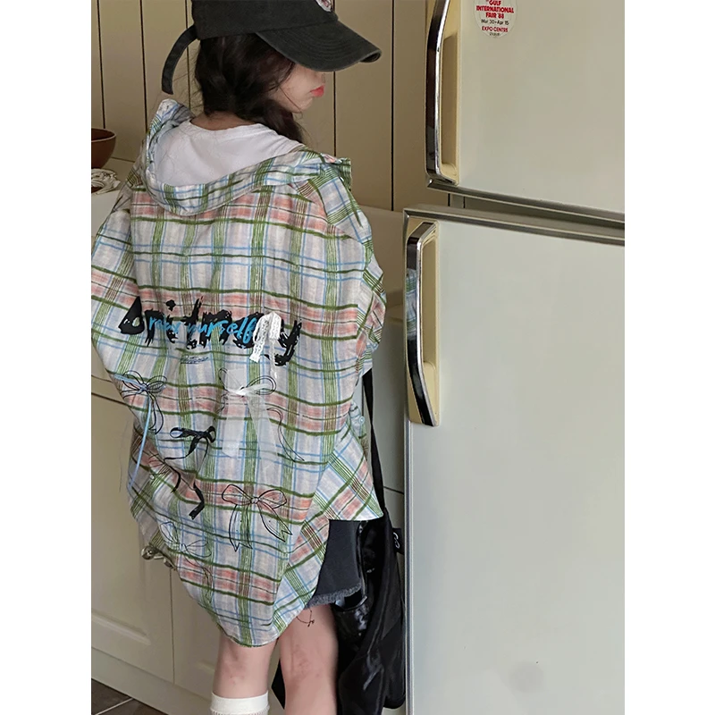 K28266女童衬衫2025春装新款儿童格子外套春秋女大童上衣时髦休闲