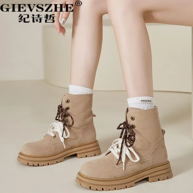 纪诗哲厚底英伦风马丁靴女2025秋季鞋子女款爆款2025新款老爹鞋