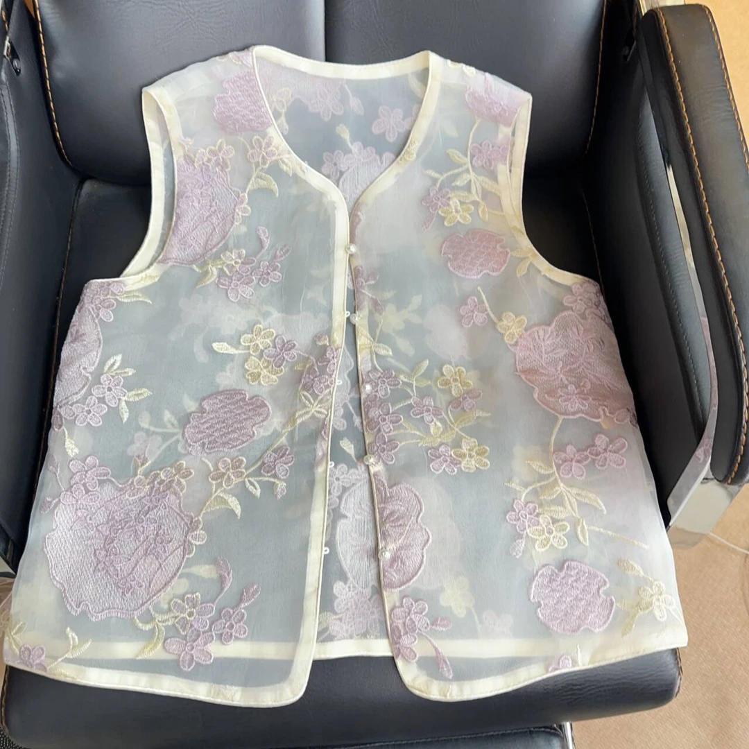 【春棠】春夏季新中式国风圆领薄款马夹