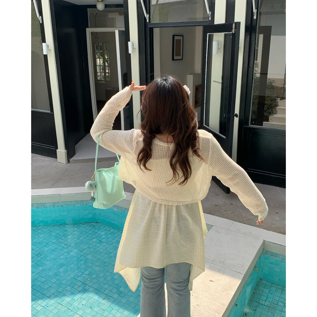 【孤岛手记】大头婷微胖定制春夏百搭镂空开衫外套