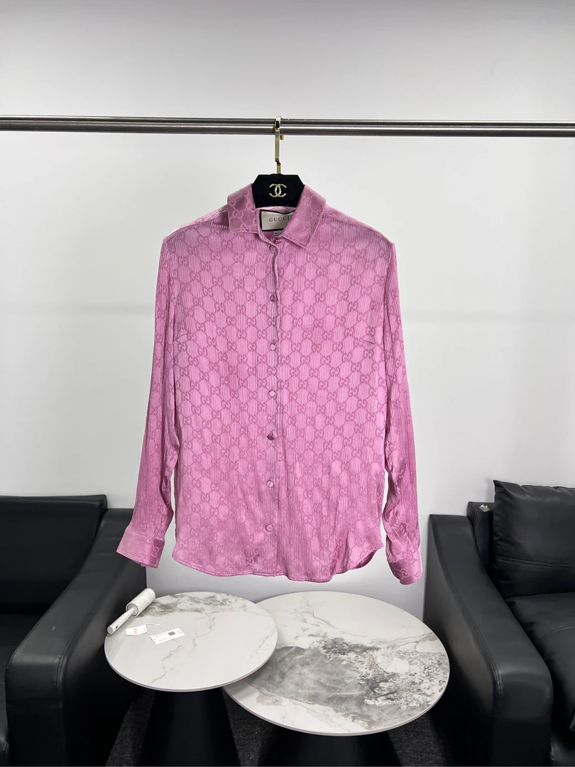 95新 GUCCI/古驰 CZF0817/纯色满印衬衣/尺码38