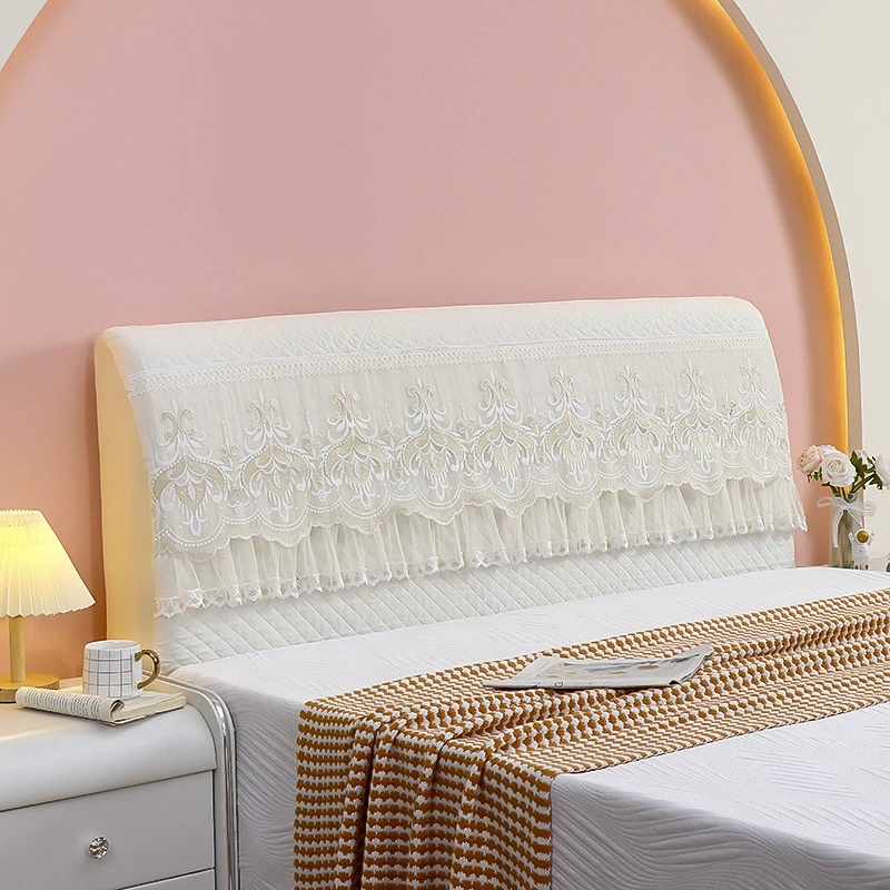 新款全包床头罩四季通用加厚夹棉盖布软包木床靠背高档布艺保护套