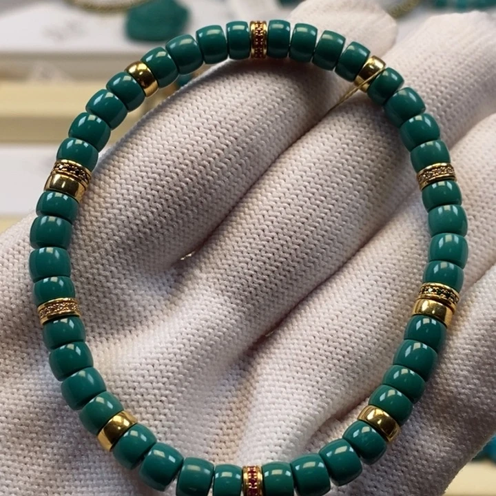 绿松石珠宝奇石18K金镶嵌A78