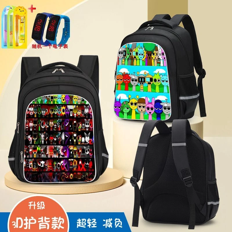 节奏盒子Sprunki书包小学生减负六年级儿童背包一年级男孩书包