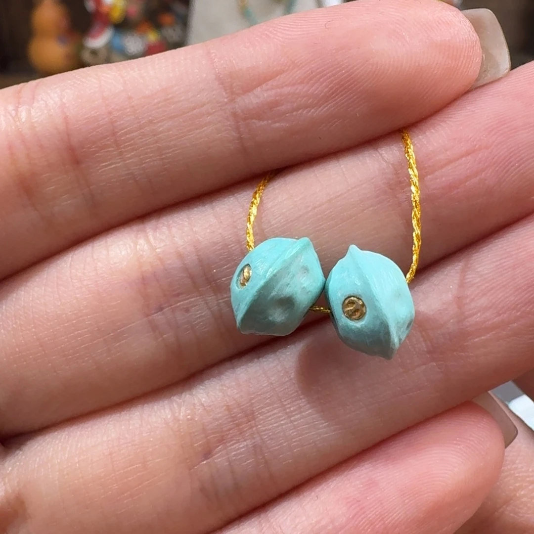 未镶嵌绿松石珠宝半成品百香籽10mm