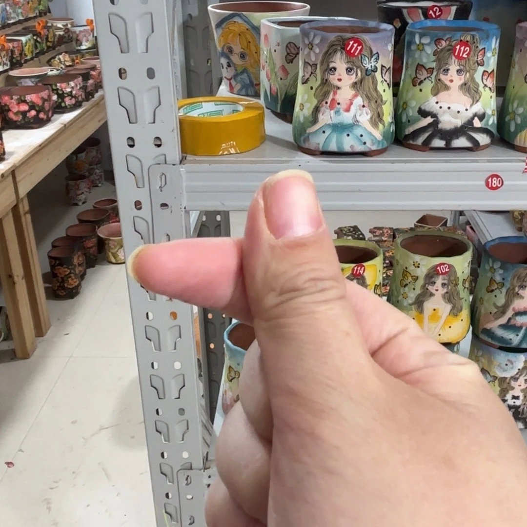 P***y景德镇手绘花盆陶瓷