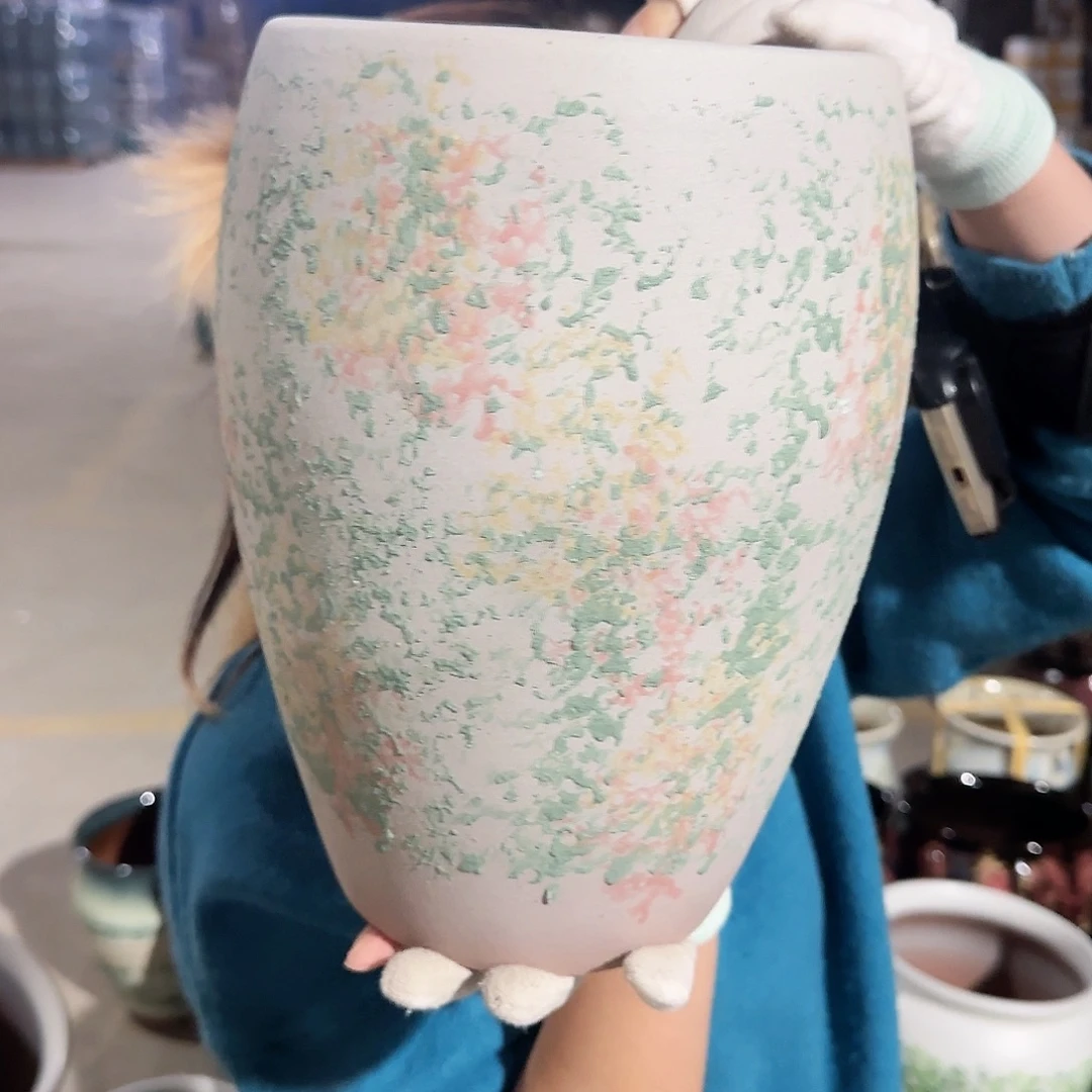 紫砂花盆志军园艺晚上花盆直播高度26口17