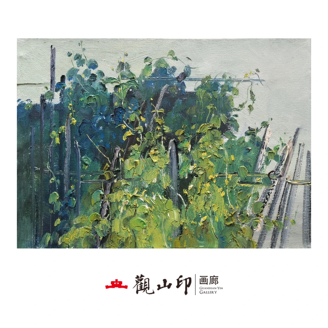 L原创手绘风景油画46x33cm丛林作品7220