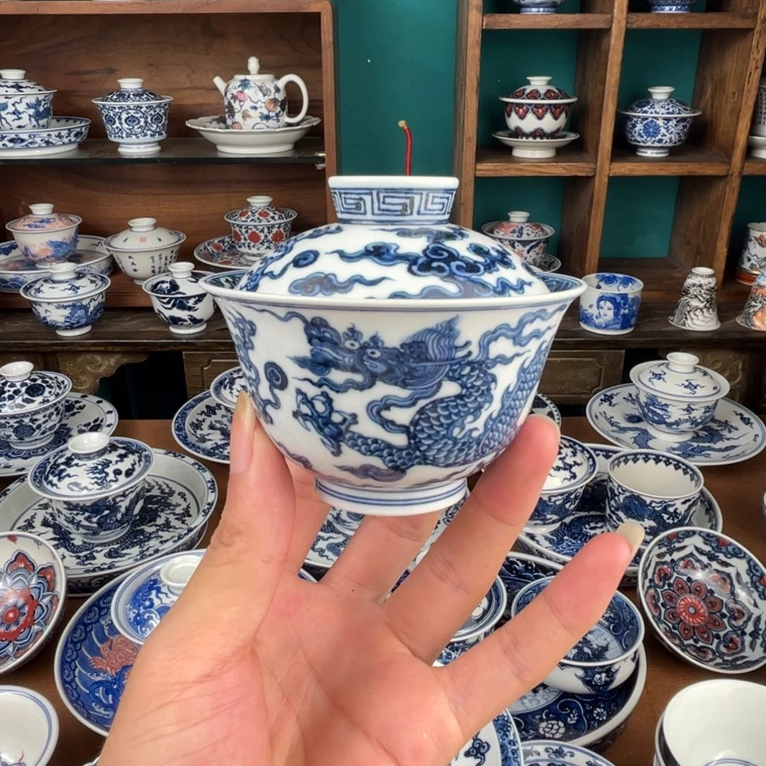 瓷片单龙盖碗哈哈哈哈哈哈哈哈