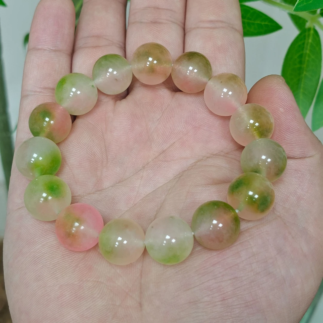 1036天然粉桃花酿气质渐变手串(多样性发）