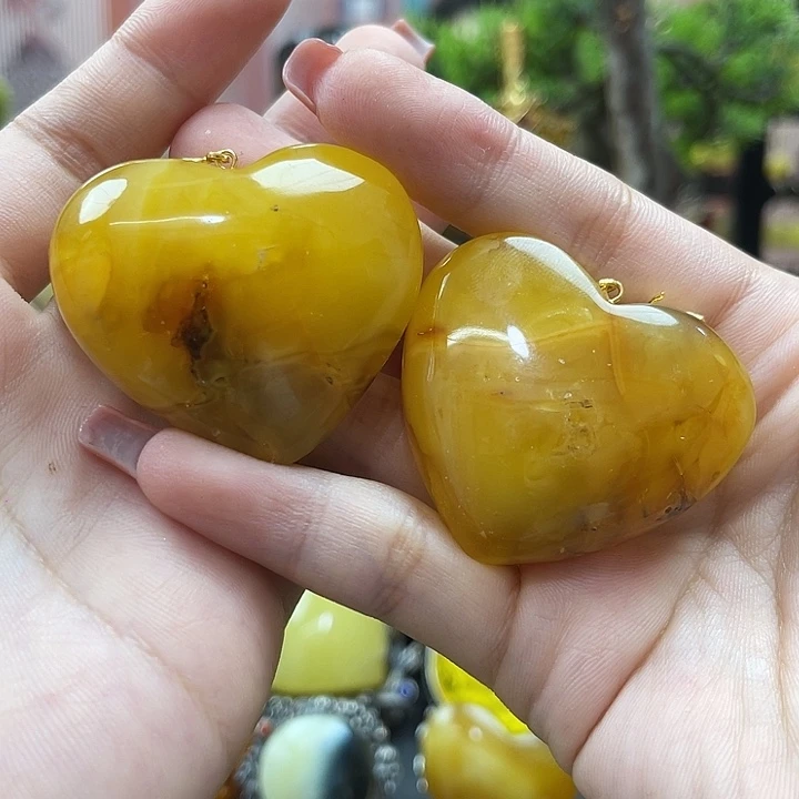 银S925镶嵌颈饰琥珀耳环