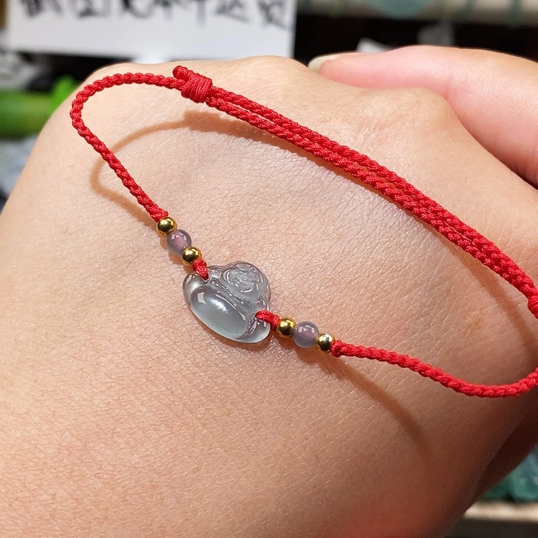 翡翠未镶嵌颈饰冰种佛公手绳15