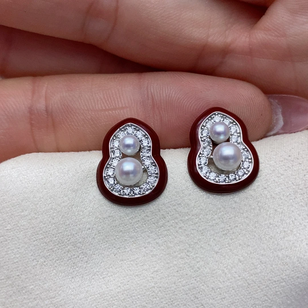 【闪购商品】淡水珍珠耳饰银S925镶嵌