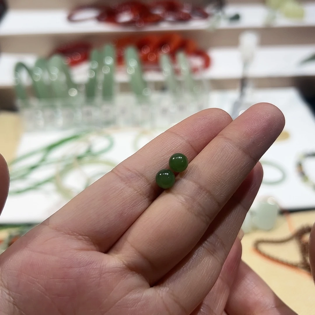 和田玉耳饰银S925镶嵌