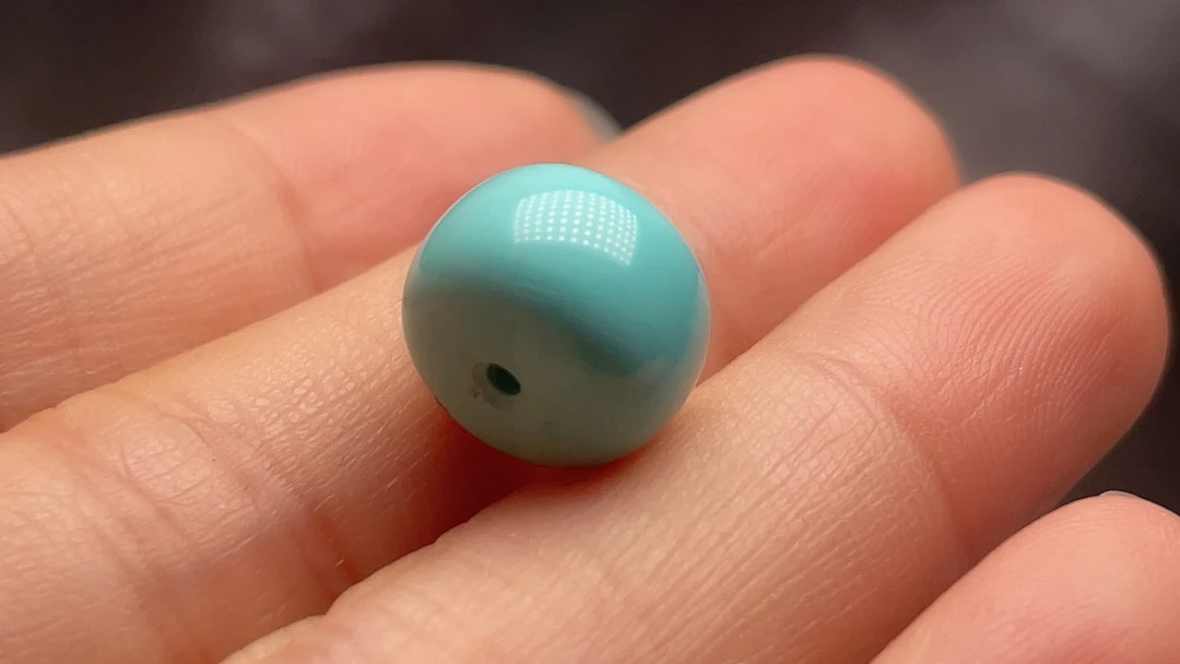 原矿绿松石高瓷绿松石 蓝色水波纹 尺寸11.5x8mm 克重1.76g