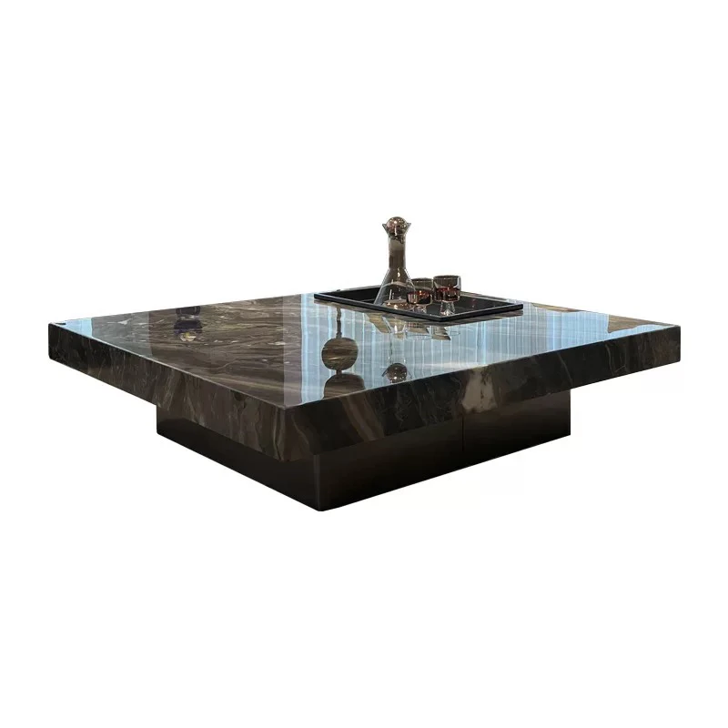 【KRK】意式大理石茶几轻奢高级感家用客厅高端设计师正方形茶桌