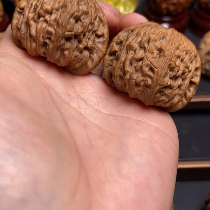 把件文玩核桃白狮子