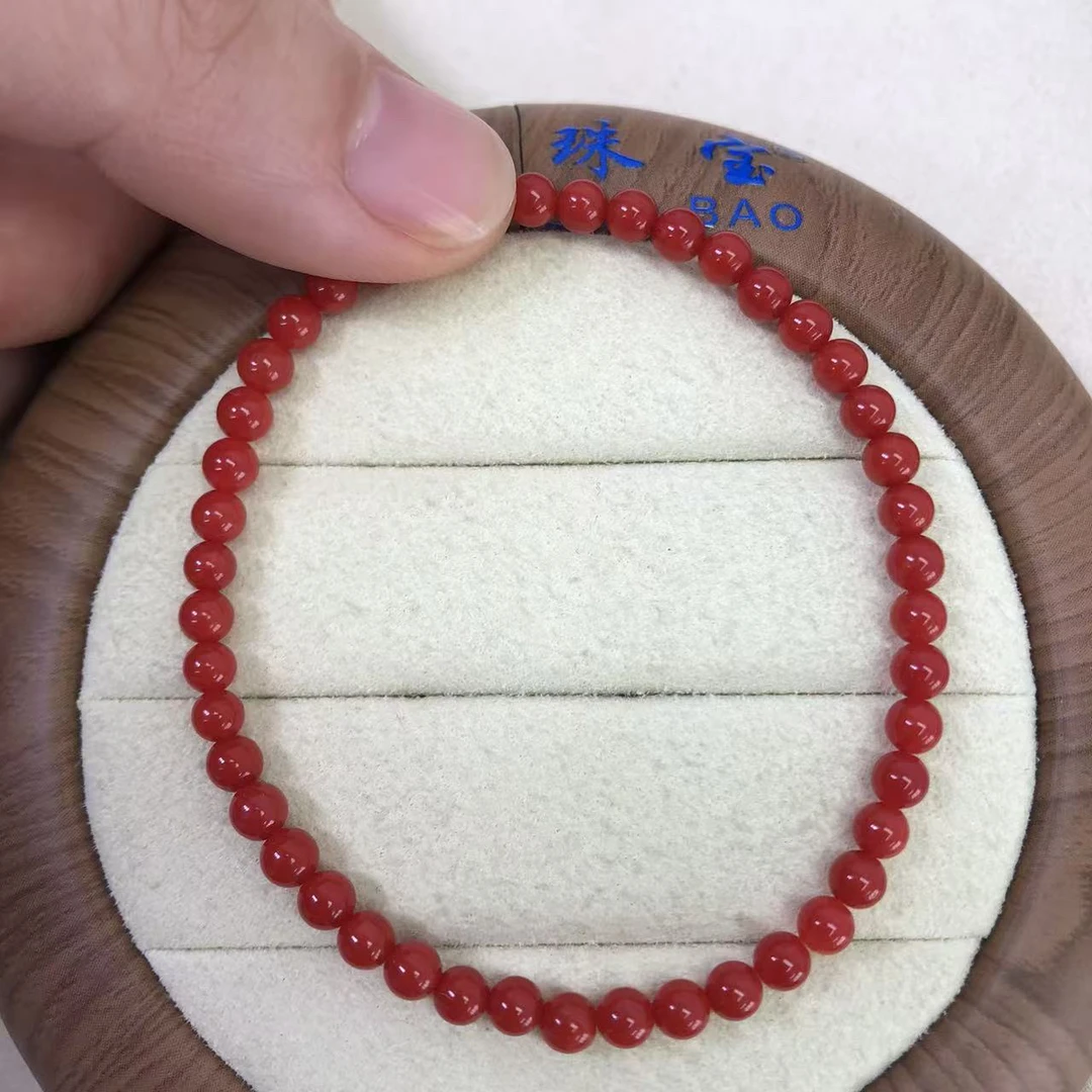 天然珊瑚科西卡圆珠手链