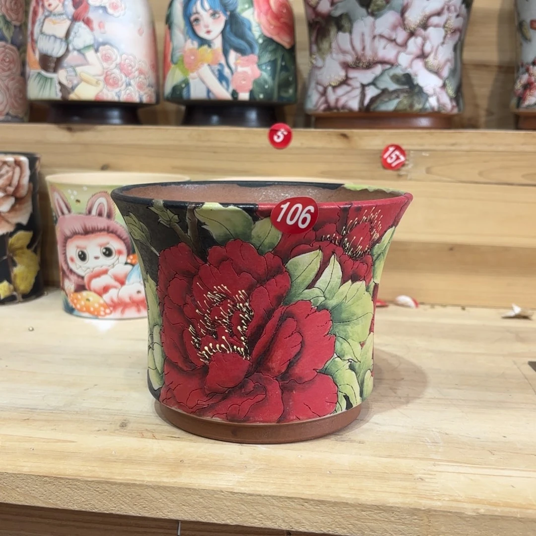 景德镇手绘花盆陶瓷14/11