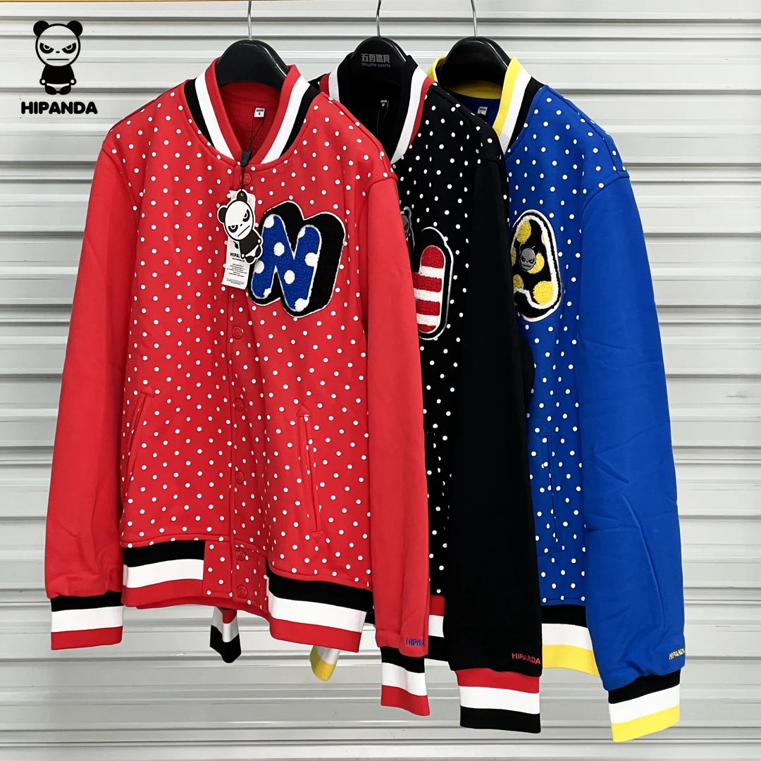 女款胸口大波点春秋潮流棒球衫棒球服