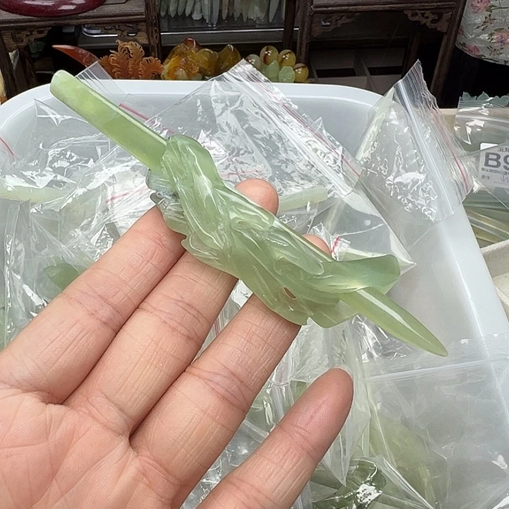 蛇纹石玉未镶嵌发簪