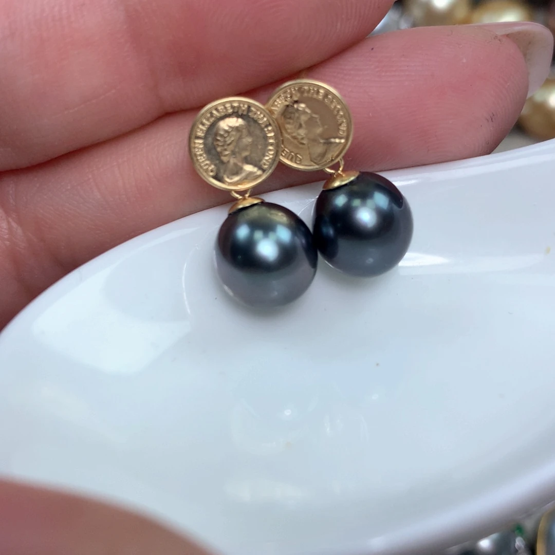 海水珍珠耳饰18K金镶嵌