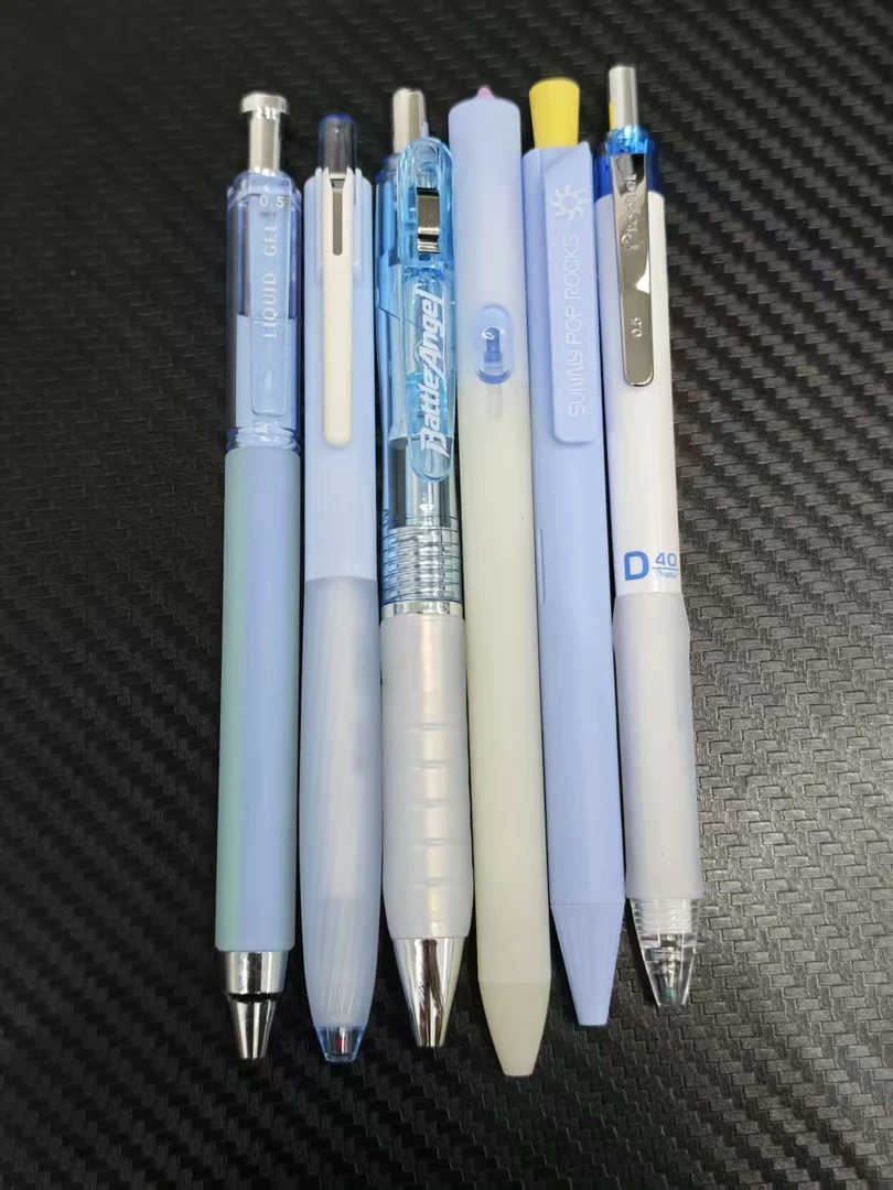 【6支笔-蓝杆（黑）】【禾硕5度+冰淇淋+智韵+跳跳糖+战斗天使+璀璨】