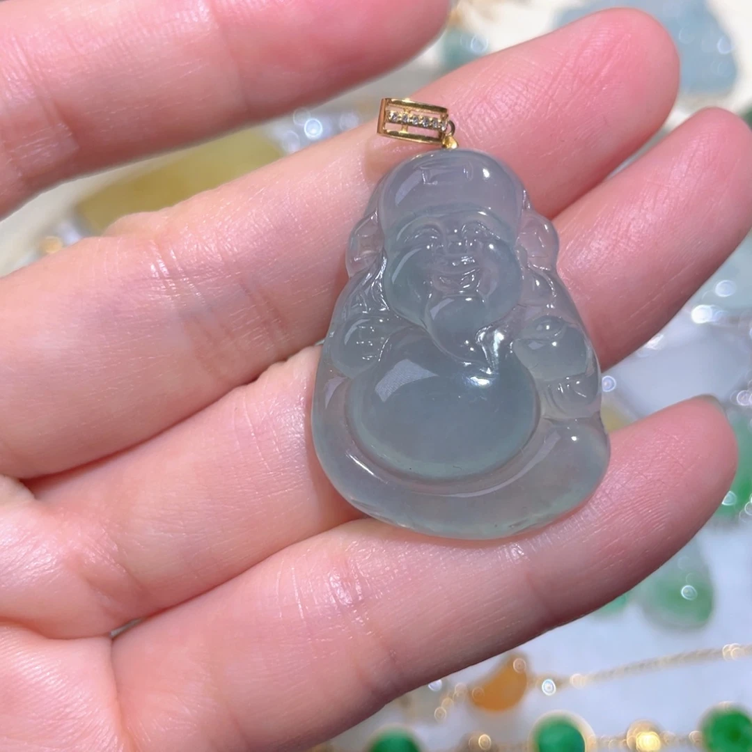 翡翠颈饰18K金镶嵌翡翠