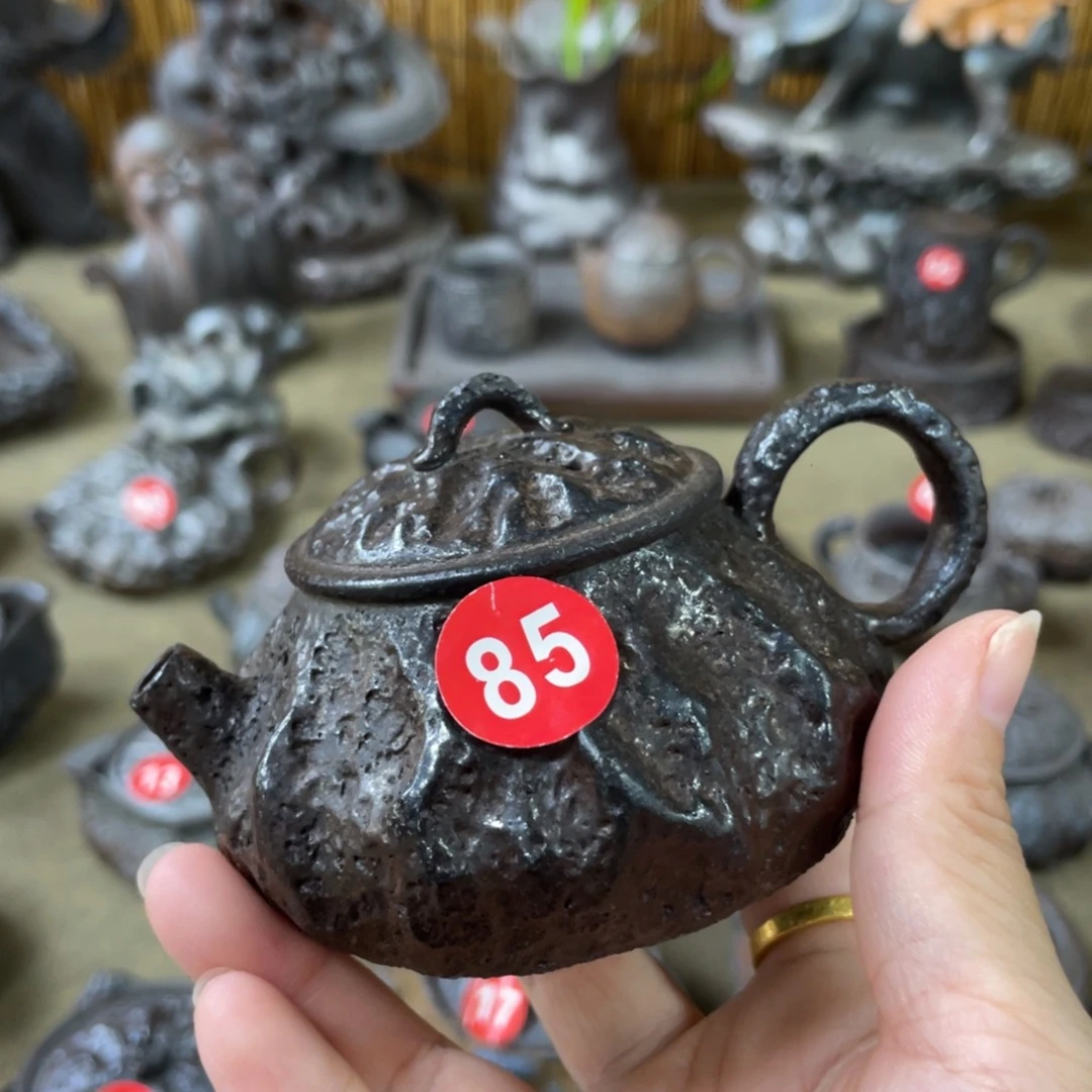 壶全手捏柴烧茶器
