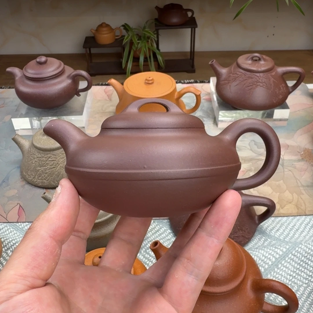 金***棒茶壶紫砂微瑕 底槽青 线圆
