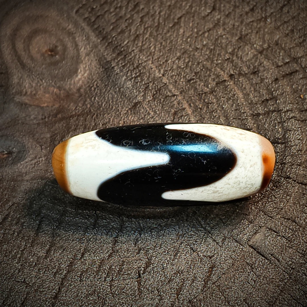 行运手工朱砂虎牙天珠13×13mm