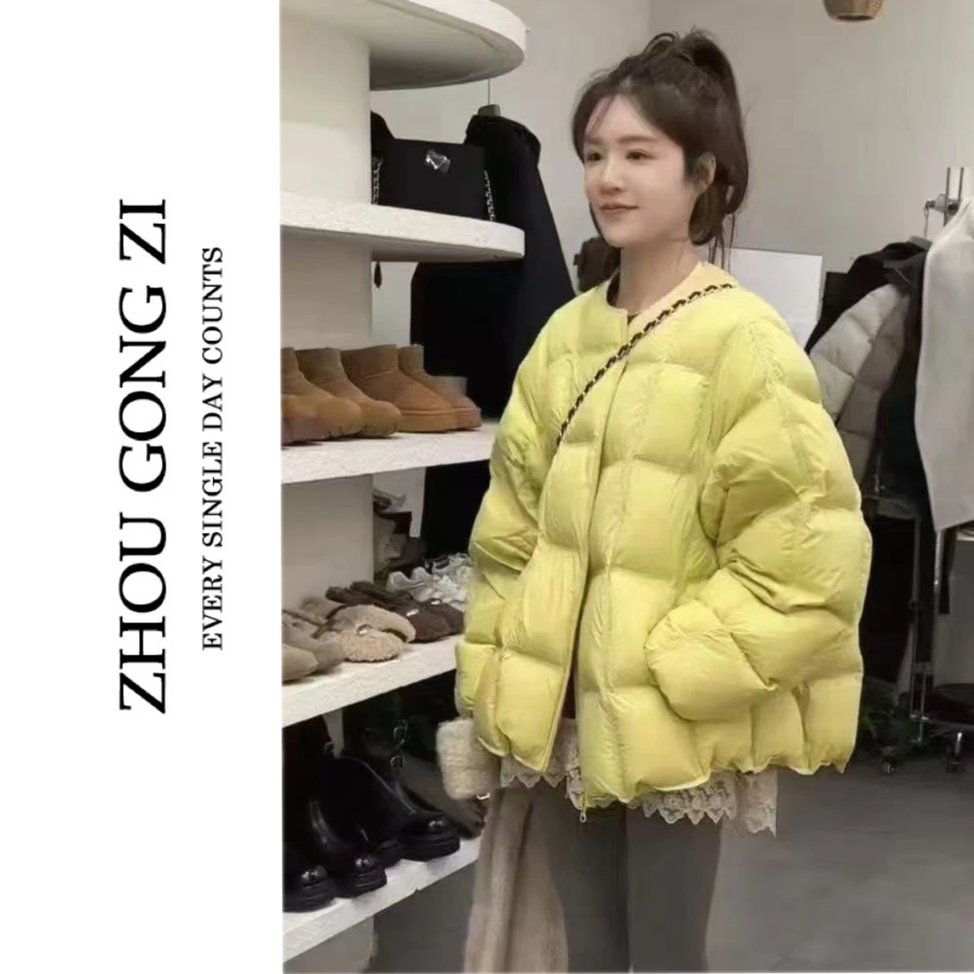 周公子优选2025冬季新款韩系圆领立体面包羽绒服-A02