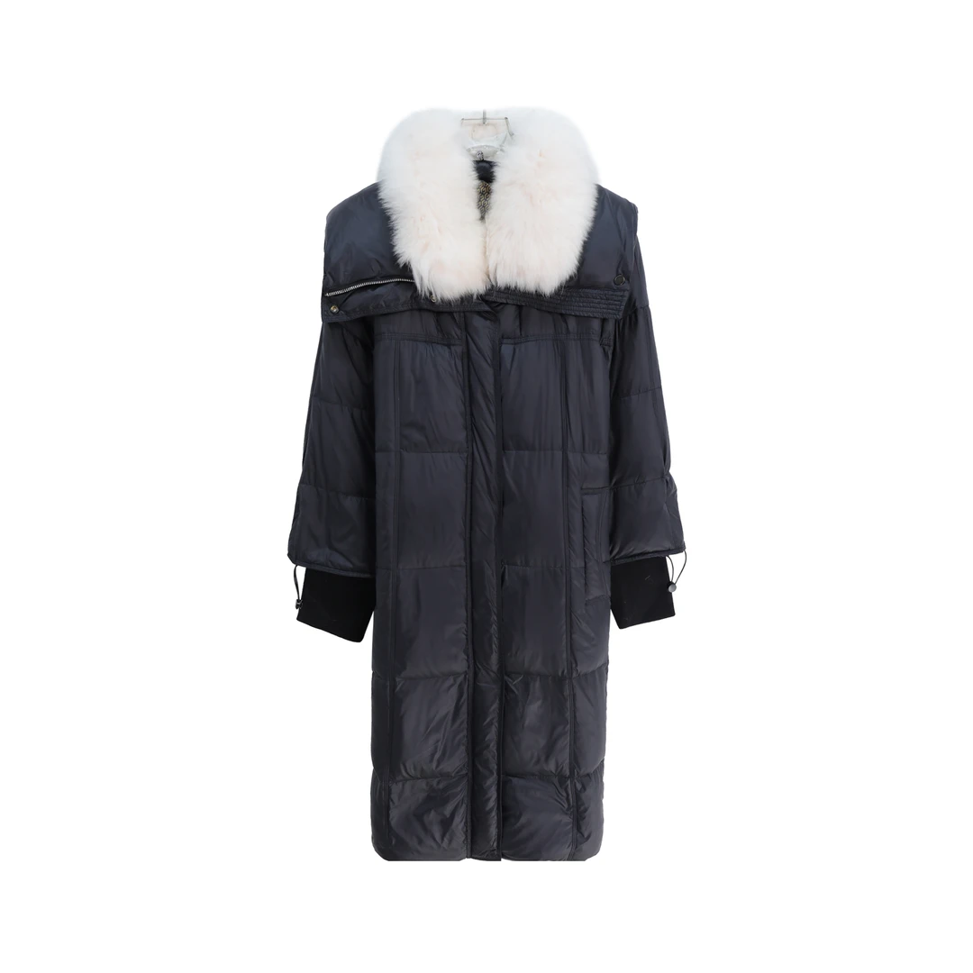 时尚高端轻奢过膝灯笼袖长款鹅绒羽绒服U032