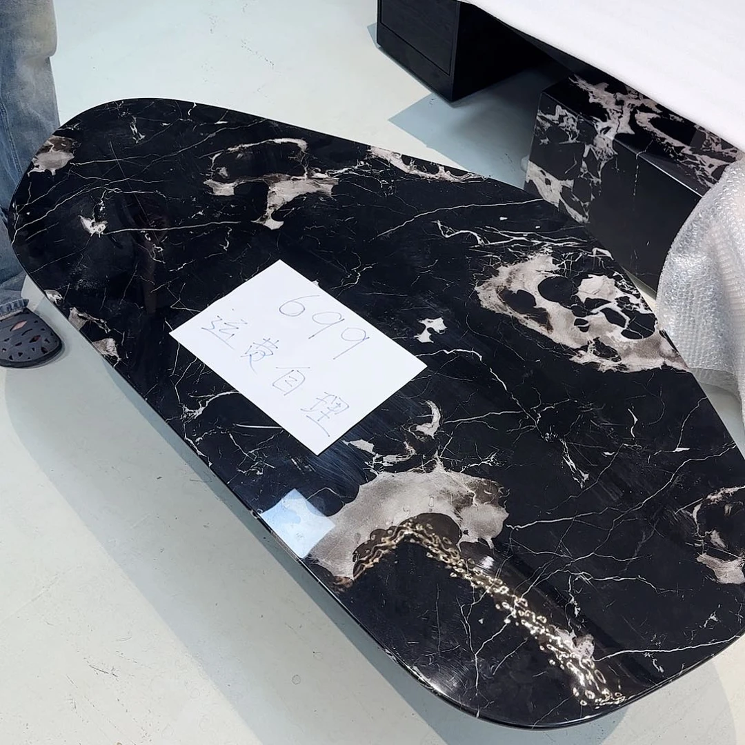 大理石大理石异形茶几130×70尺寸 运费自理