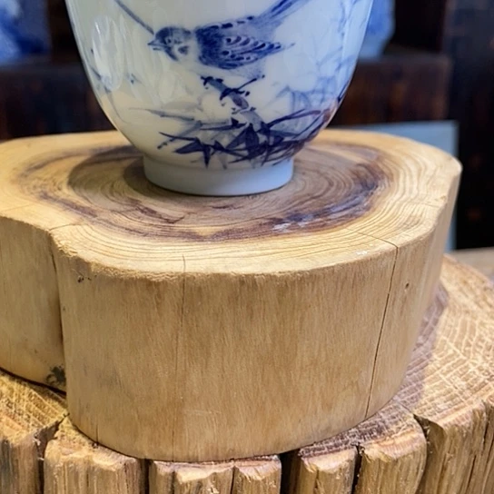 精工青花竹鸟杯杯杯