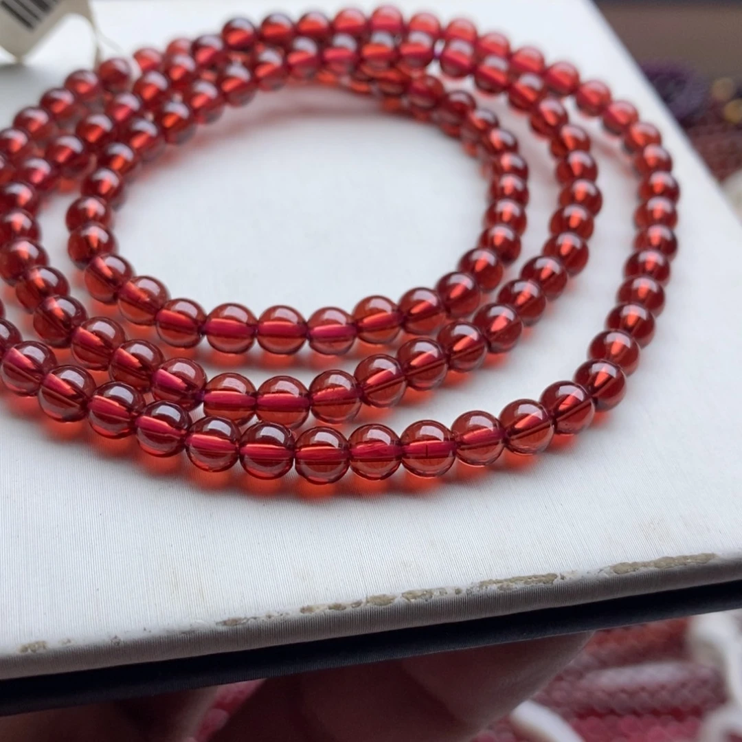 手链石榴石未镶嵌4.8mm收藏级香槟色特价