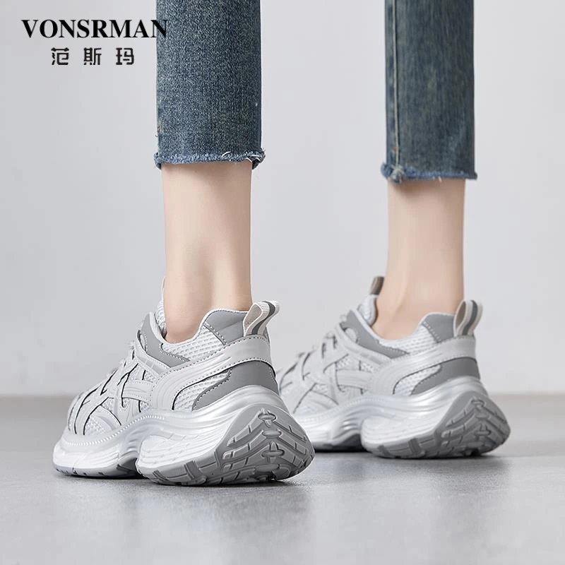 高端复古爆款厚底老爹鞋女2025春季新款网面透气高级感运动休闲鞋