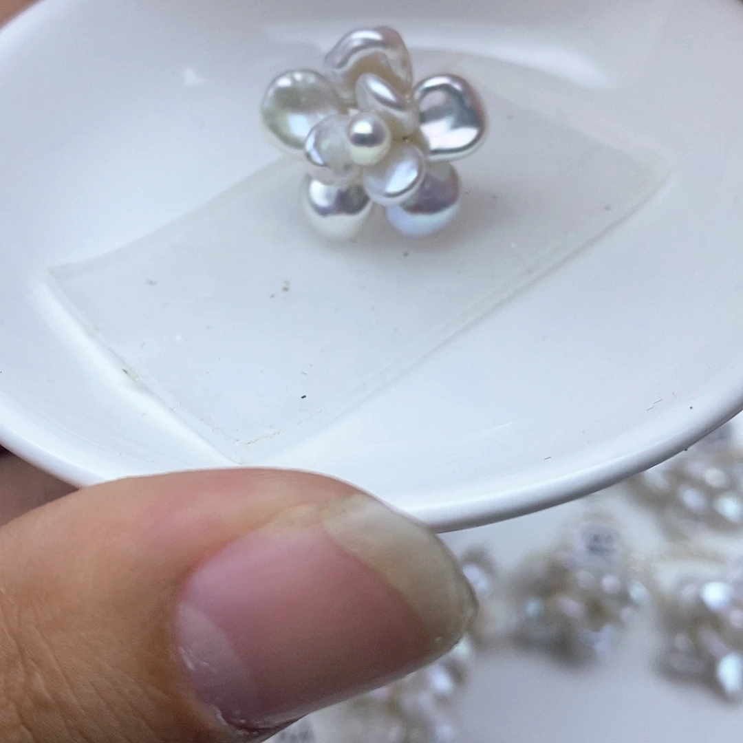 合金淡水珍珠耳钉懒****＊