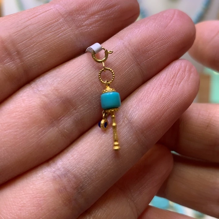 绿松石18K金镶嵌滴流