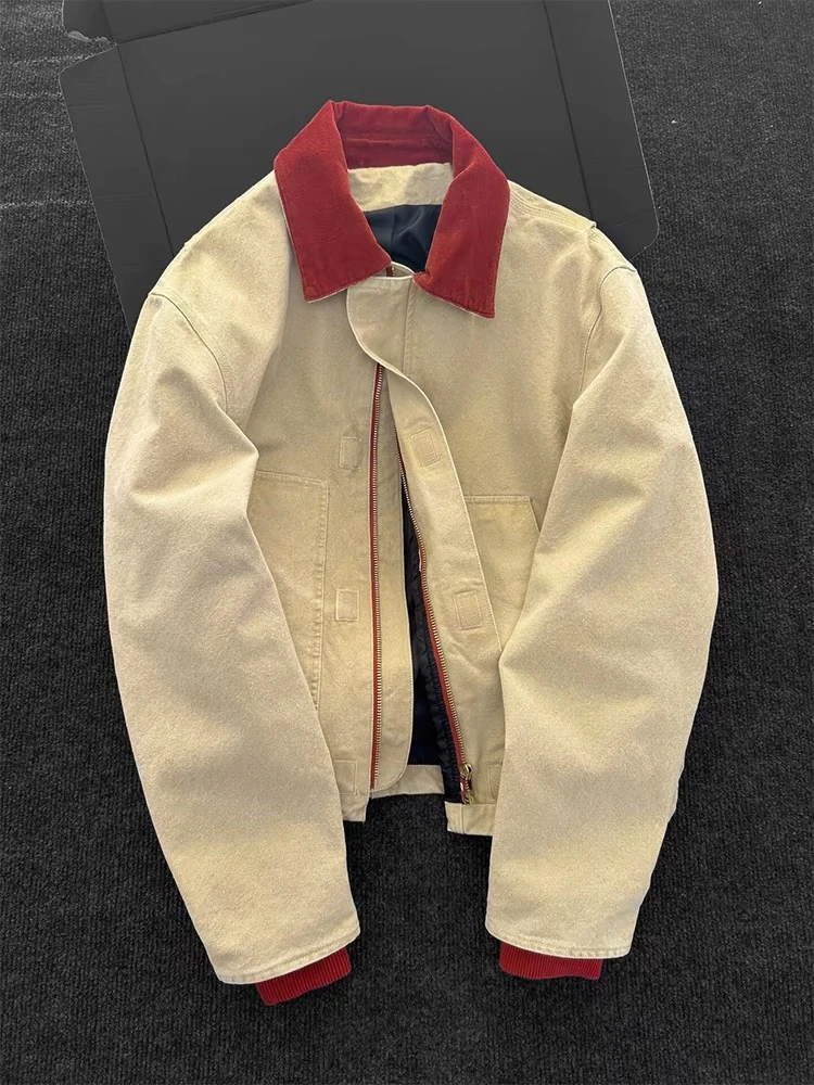 【W2521】2025春季复古翻领外套夹克爆款男女休闲飞虎队夹克外套
