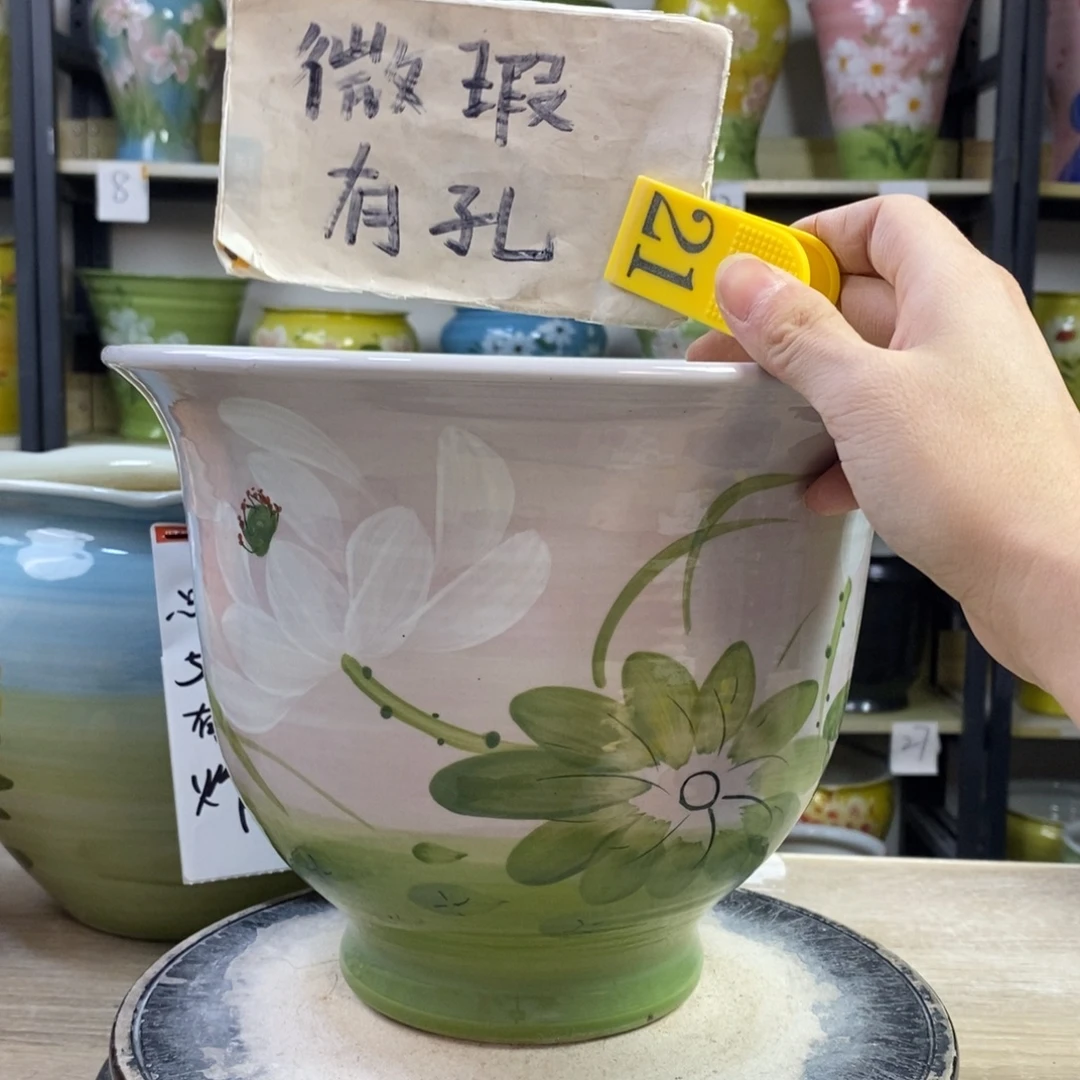 景德镇手工手绘陶瓷花盆