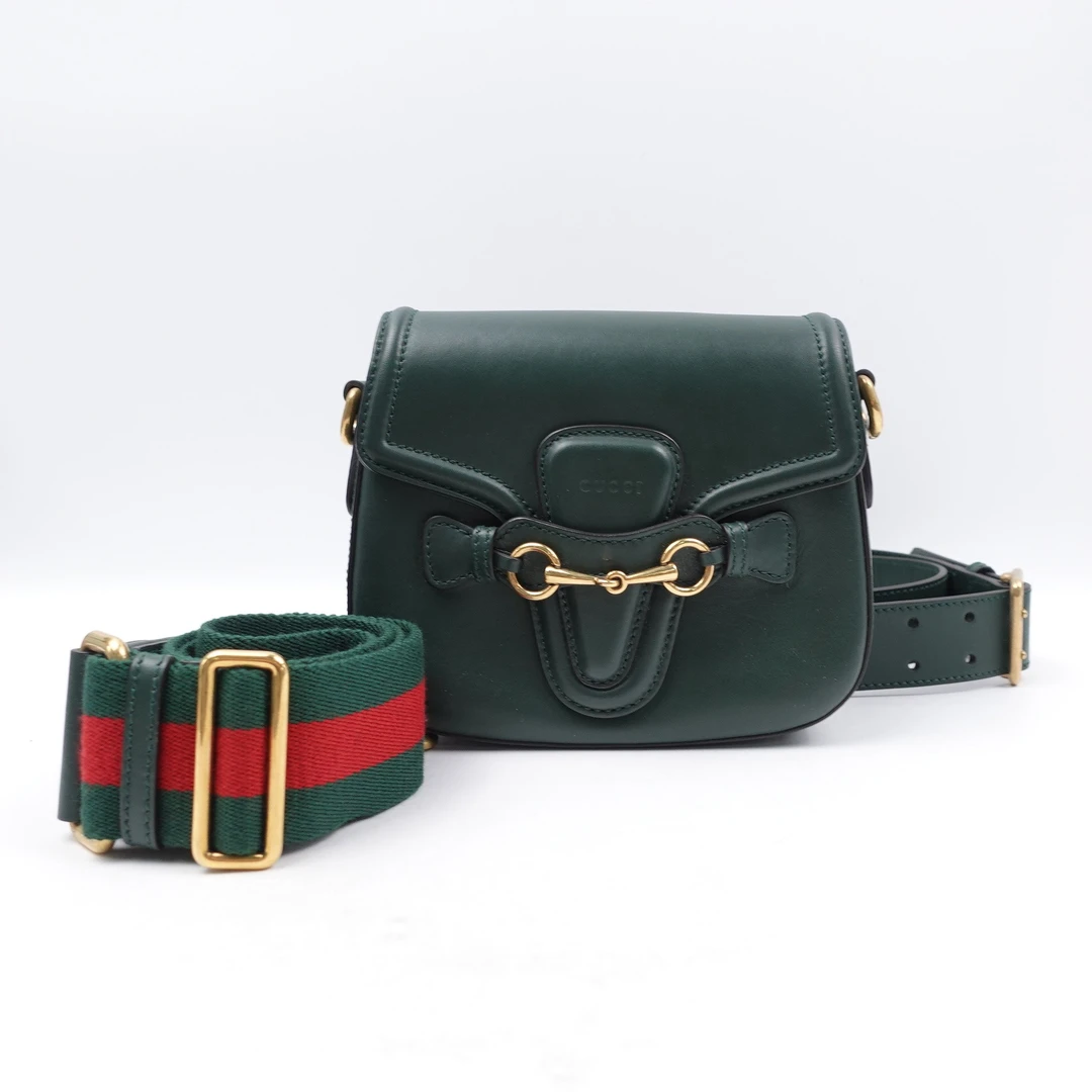 95新 GUCCI/古驰 绿色斜挎包T10188579